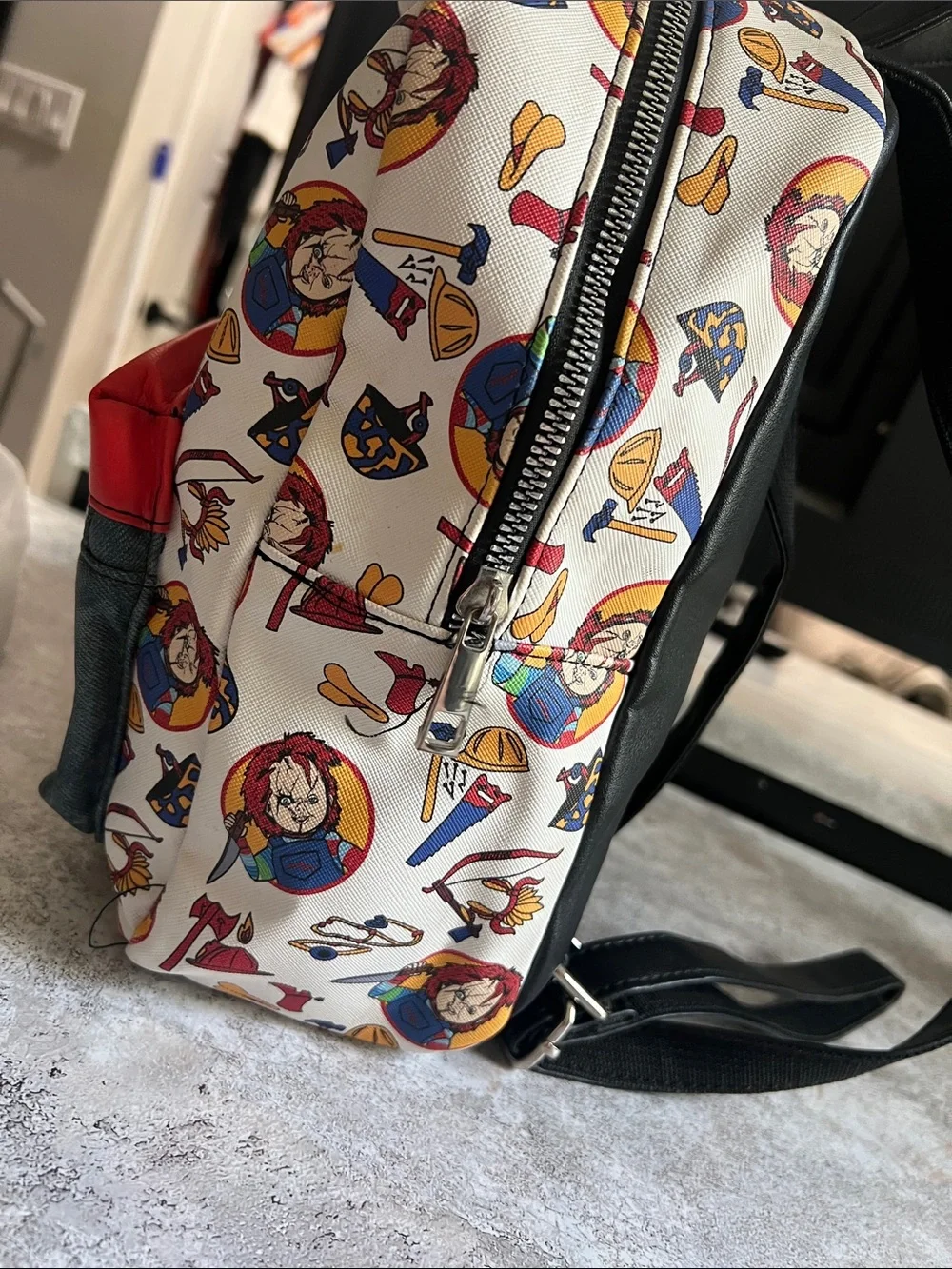 Loungefly Chucky Kids' Mini Backpack & Wallet Set - White, Red, Blue, Black
